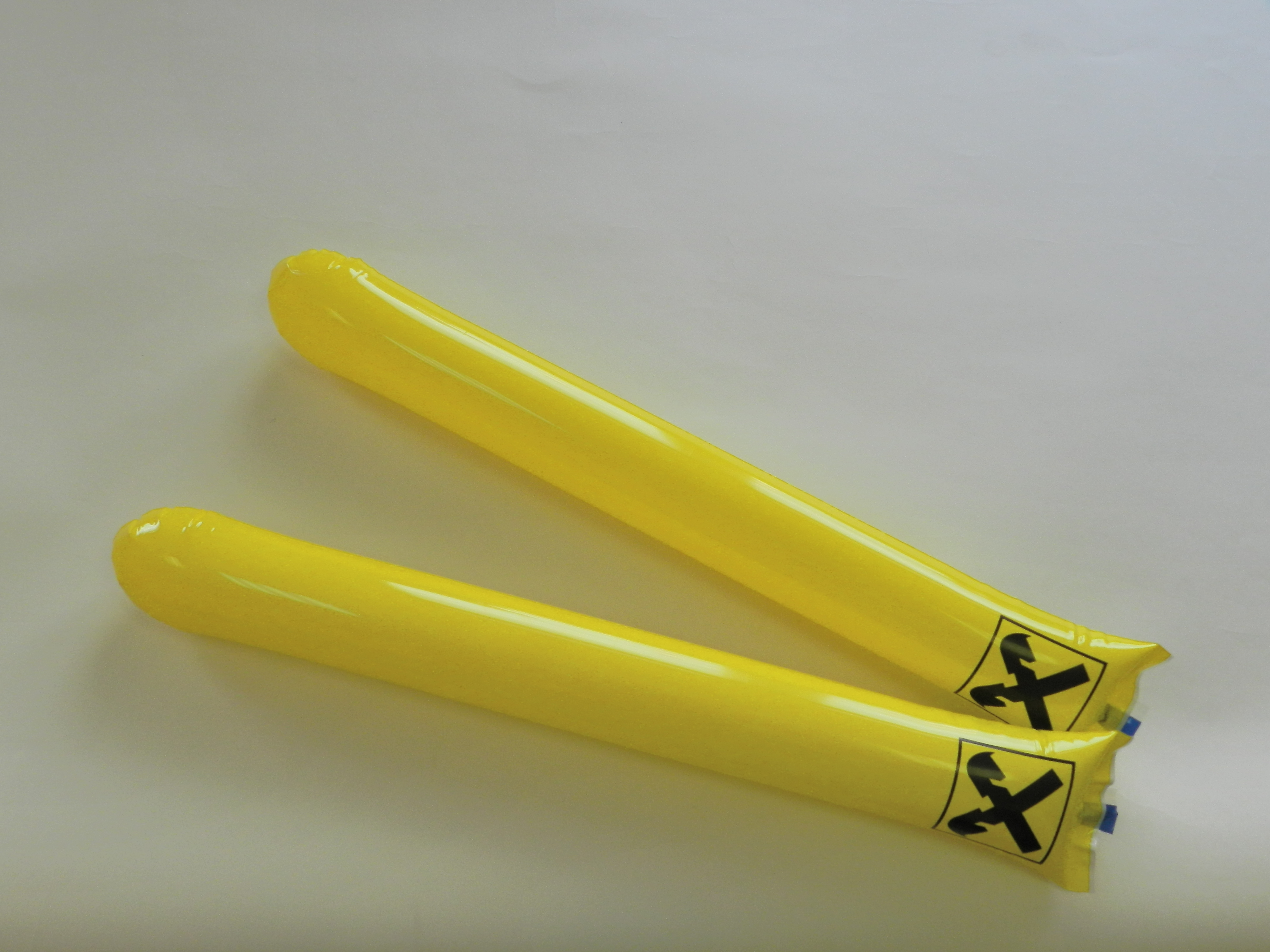 Надувные палки стучалки с печатью 3+3, два желтых, Атрибутика для поддержки
